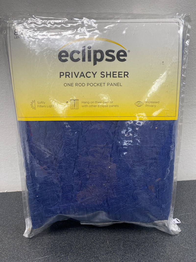 Eclipse 22716803491 Emina Navy Solid Polyester 52 in. W x 84 in. L Sheer Rod Pocket Curtain