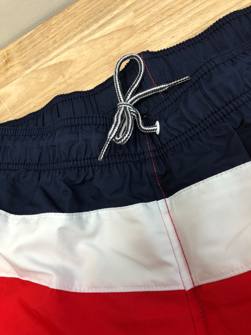 Speedo men's 8" colorblock swim shorts - navy/white/red l