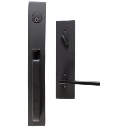 Emtek 4819US19 Lausanne Single Cylinder Keyed Entry Handleset from the Contemporary Collection - Flat Black