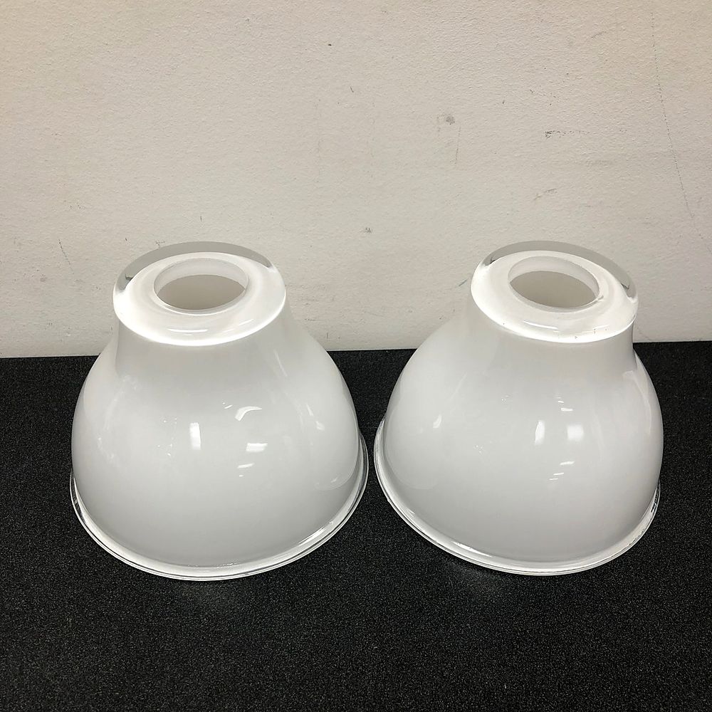 White glass light shades from Zokos inventory